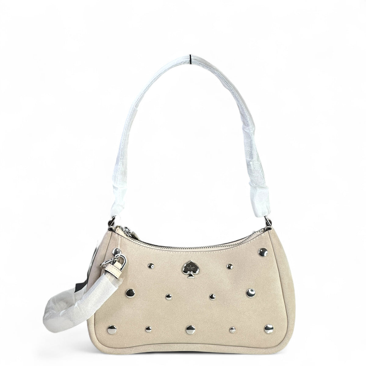 Kate Spade Kayla Beige Suede Small Shoulder Bag