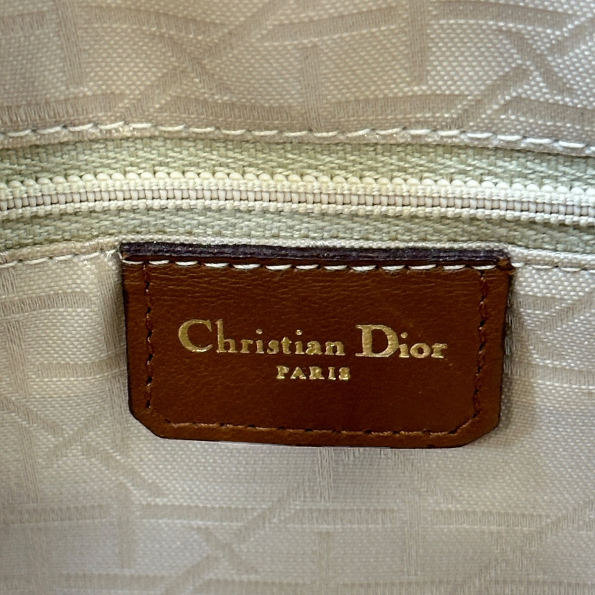 Christian Dior Lady Dior Large Brown Leather Handbag With Strap
