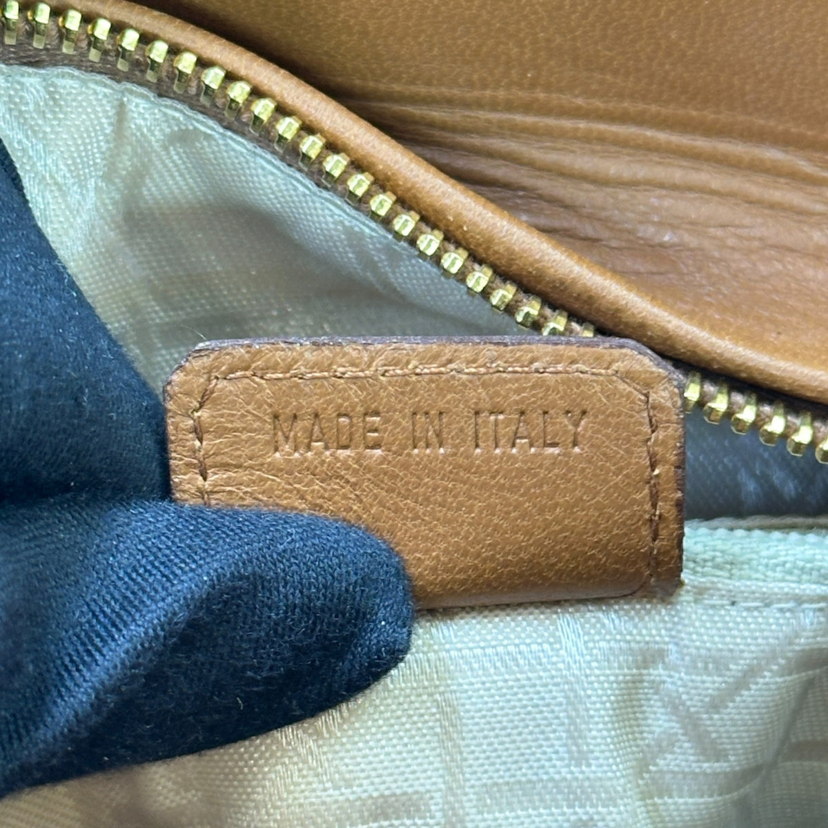 Christian Dior Lady Dior Large Brown Leather Handbag With Strap