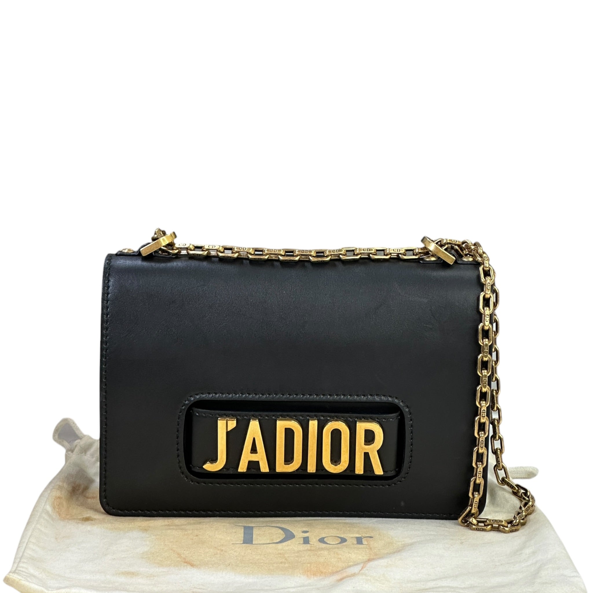Christian Dior J'Adior Shoulder Bag Black Calfskin