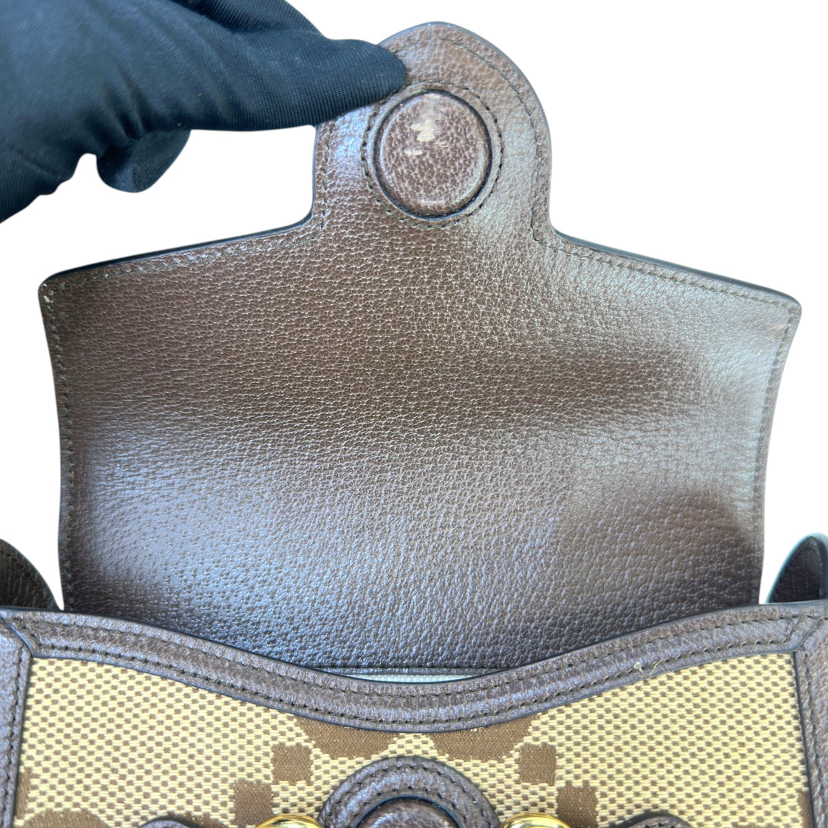 Gucci Horsebit 1955 Jumbo GG Mini Beige Canvas Bag