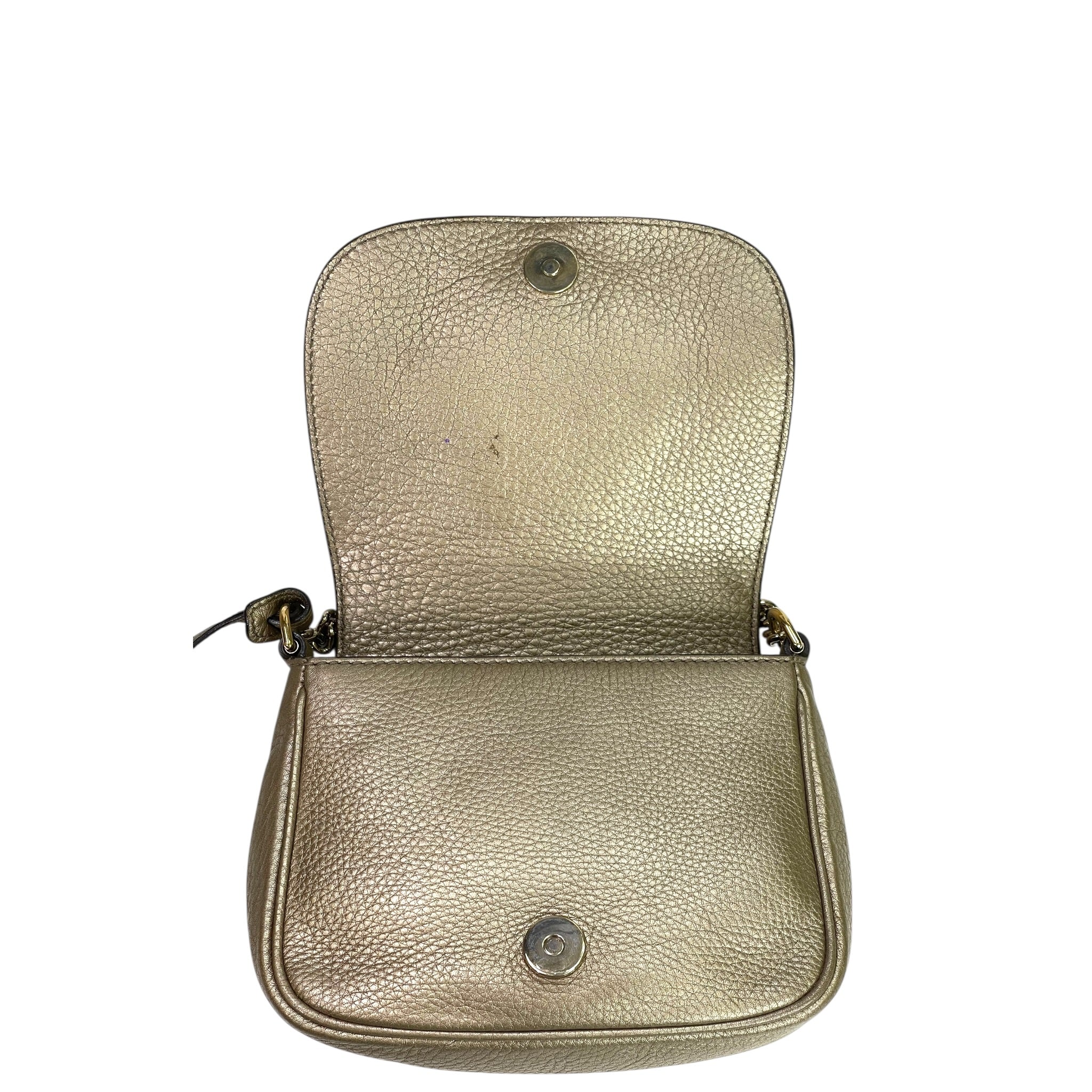 Gucci Soho Chain Crossbody Bag Metallic Gold Leather