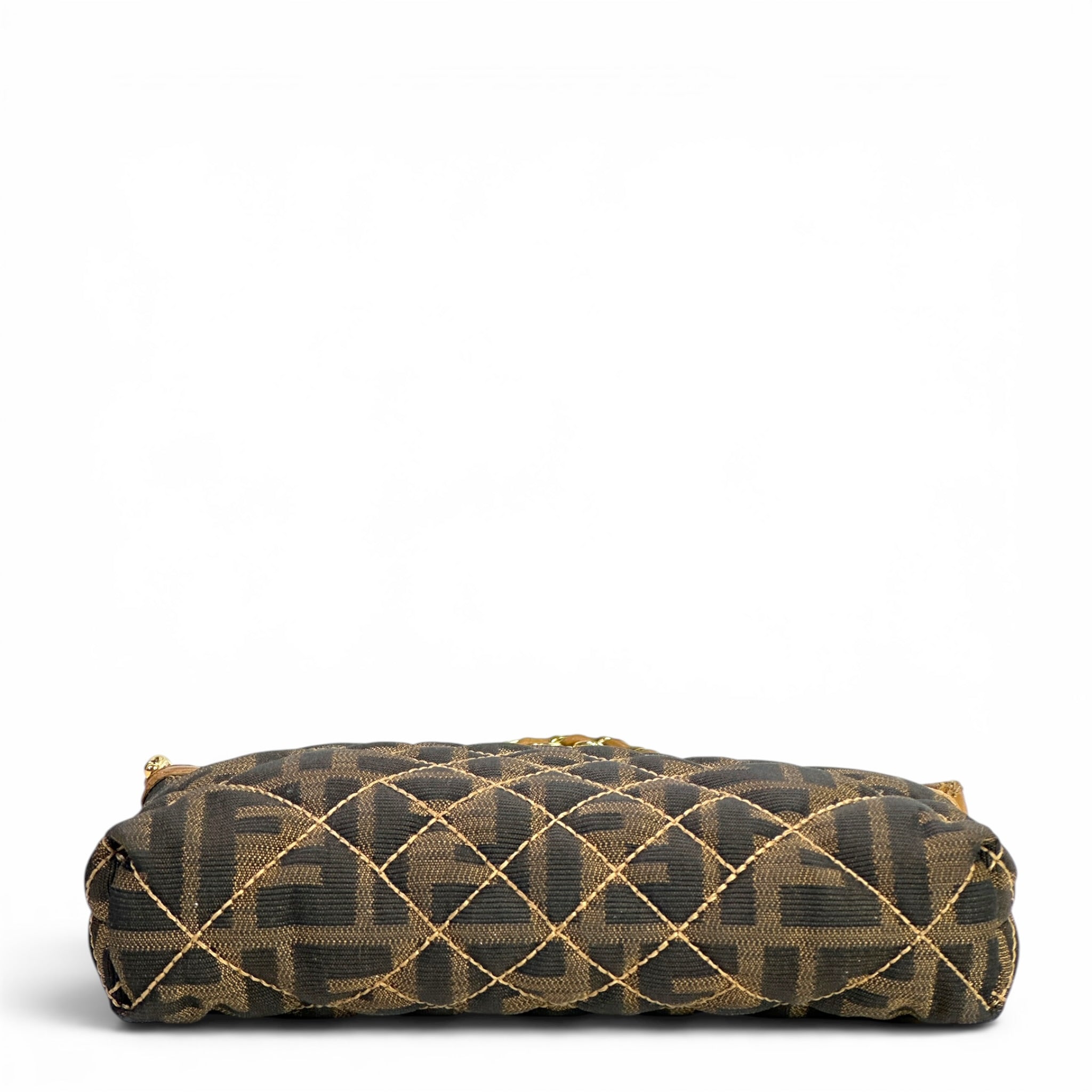Fendi Zucca Quilted Pochette Bag brown monogram fabric