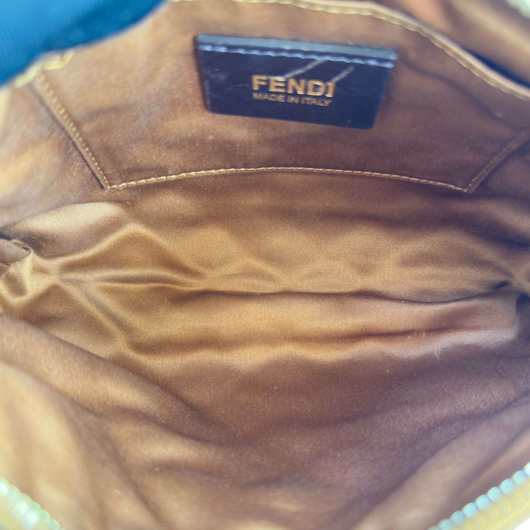 Fendi Zucca Quilted Pochette Bag brown monogram fabric