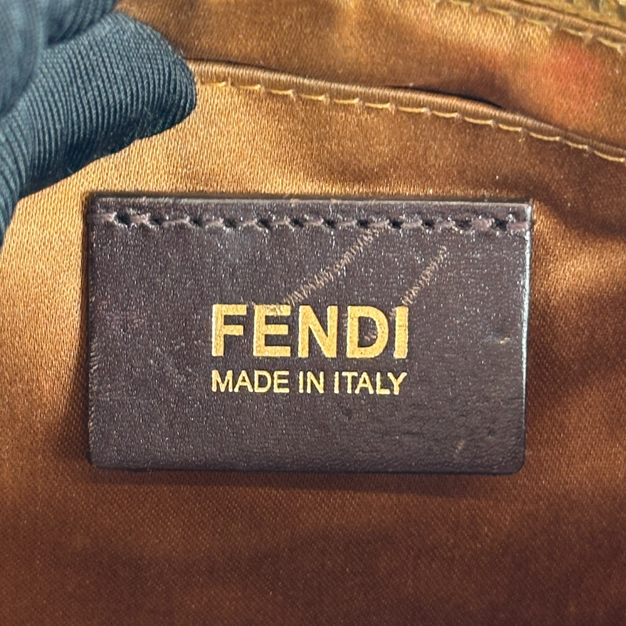 Fendi Zucca Quilted Pochette Bag brown monogram fabric
