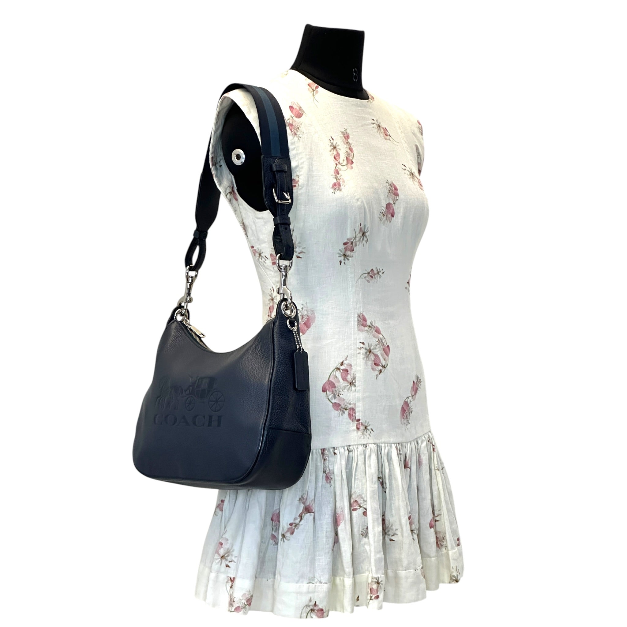 Coach Jes Hobo Blue Leather Bag
