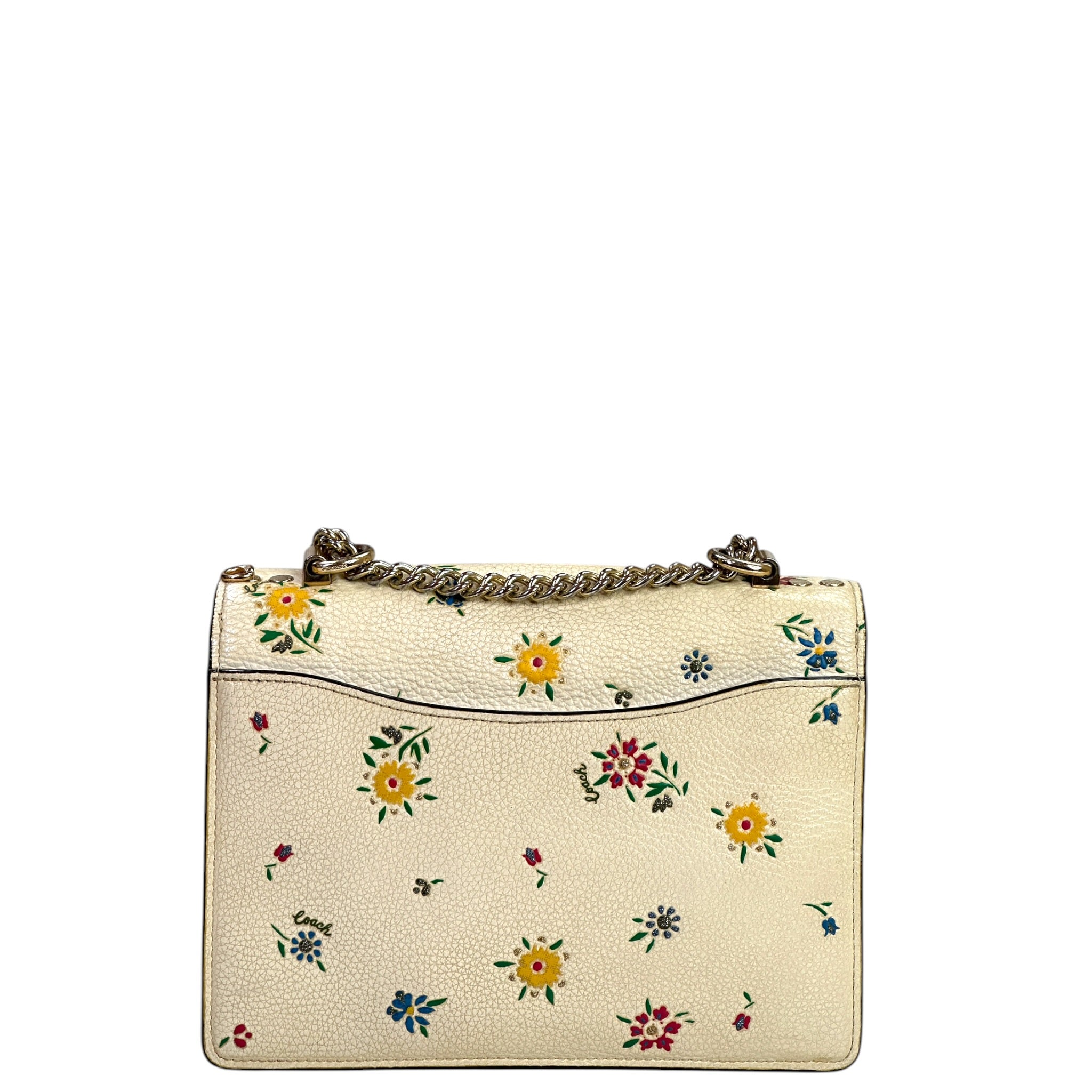Coach Klare Crossbody Bag White Floral Print Leather