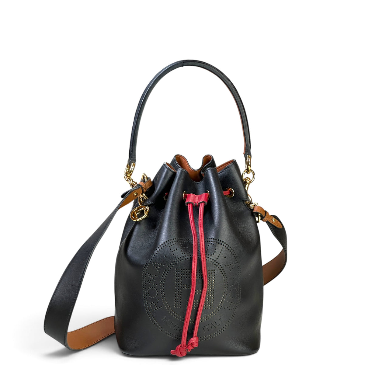 Fendi Mon Tresor Small Black Leather Bucket Bag