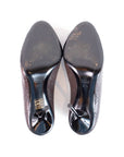 Gucci Brown Guccissima Leather Peep Toe Pumps Size 38