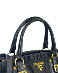 Prada Tessuto Gaufre Satchel Black Nylon Bag