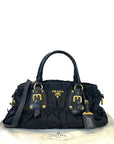 Prada Tessuto Gaufre Satchel Black Nylon Bag