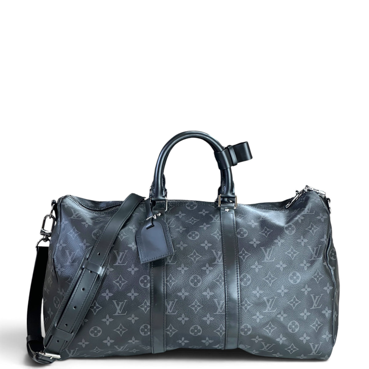 Louis Vuitton Keepall 45 Black Canvas Leather Bag