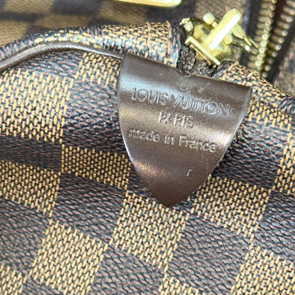 Louis Vuitton Damier Ebene Keepall 55 Brown Leather Travel Bag