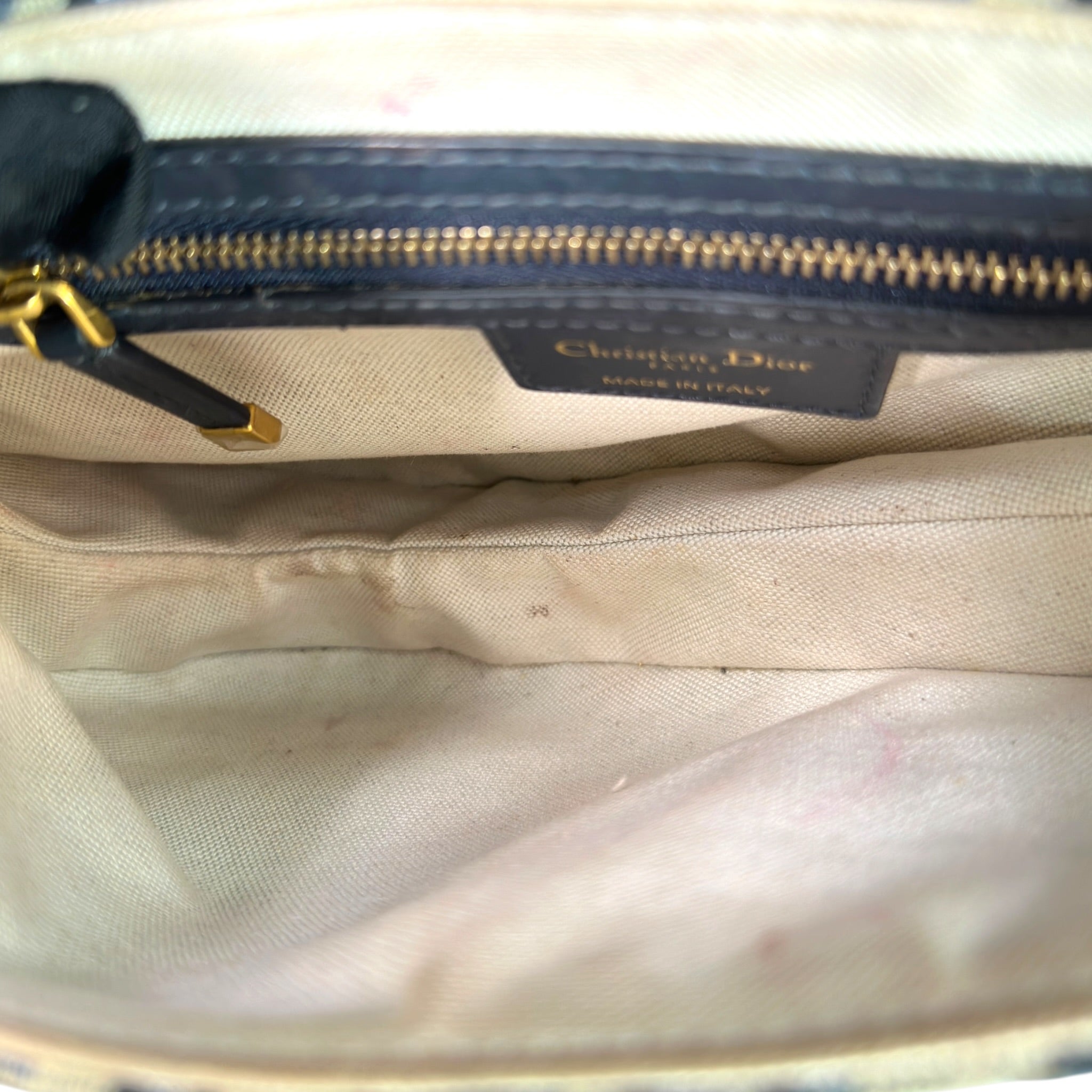 Christian Dior Saddle Dior Oblique Embroidery Bag