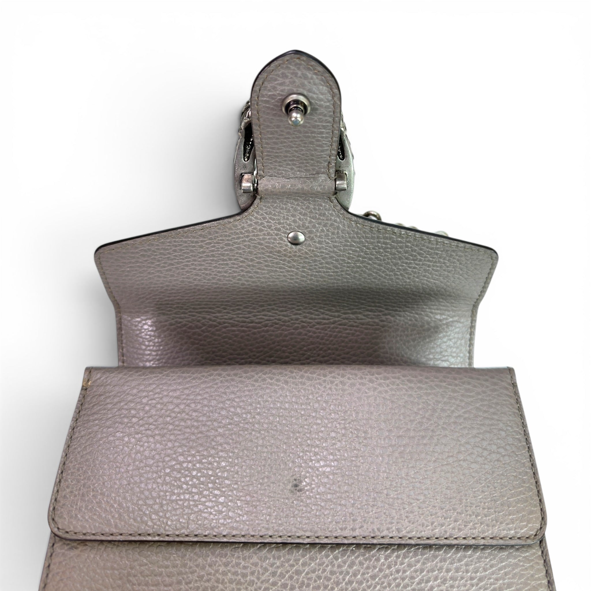 Gucci Dionysus Mini Grey Textured Leather Bag