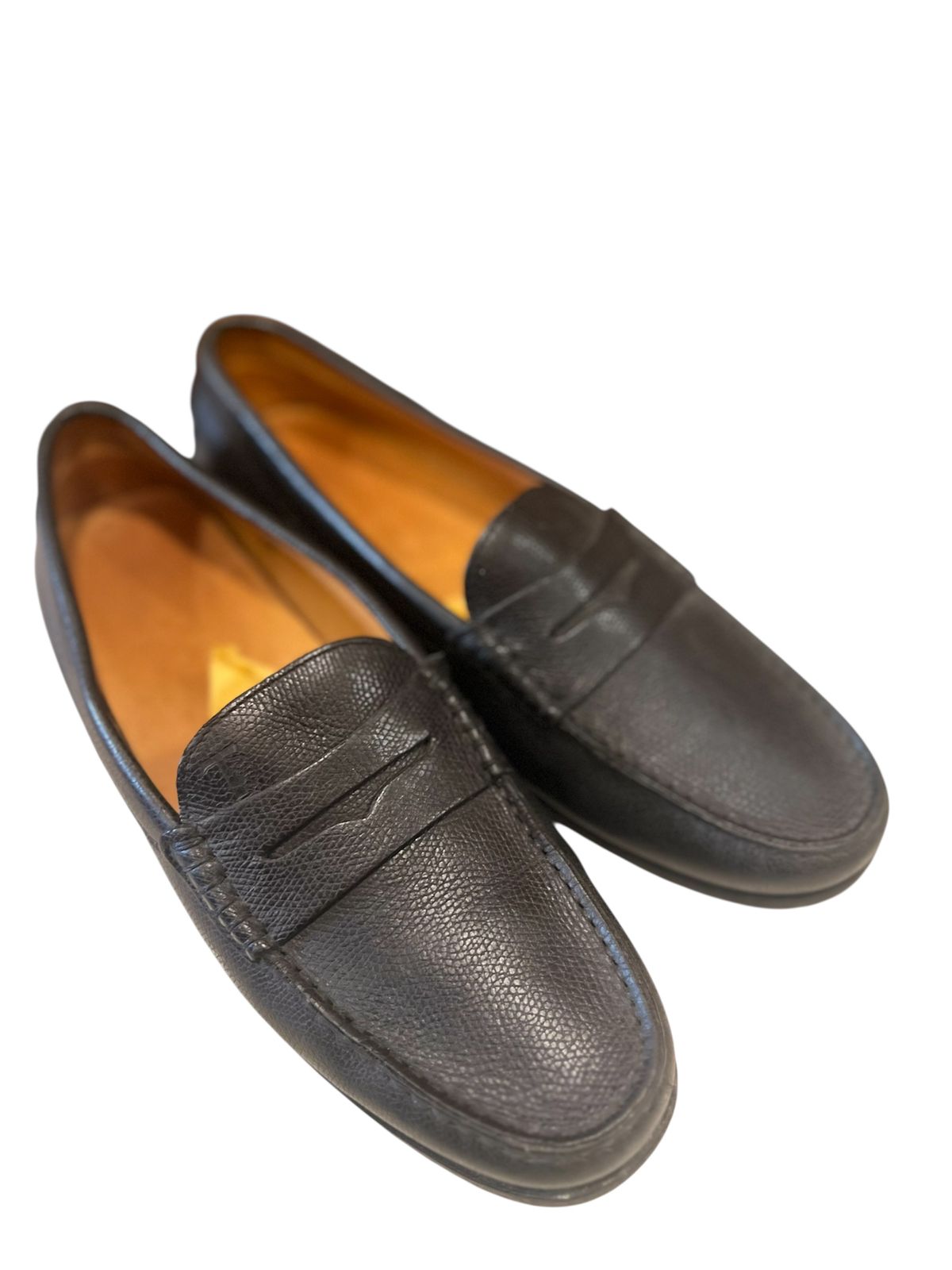 Tod's Black Leather Gommino Penny Slip On Loafers EU 39