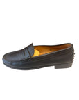 Tod's Black Leather Gommino Penny Slip On Loafers EU 39