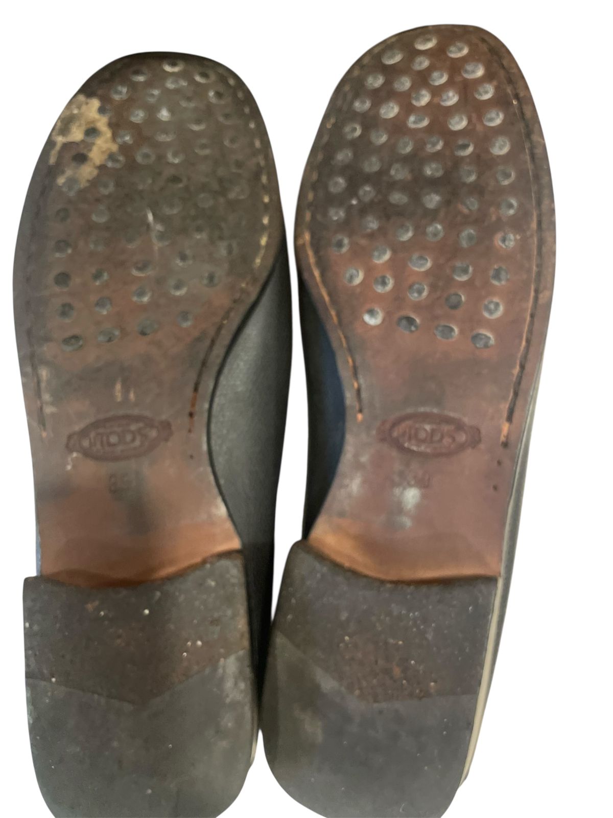 Tod's Black Leather Gommino Penny Slip On Loafers EU 39