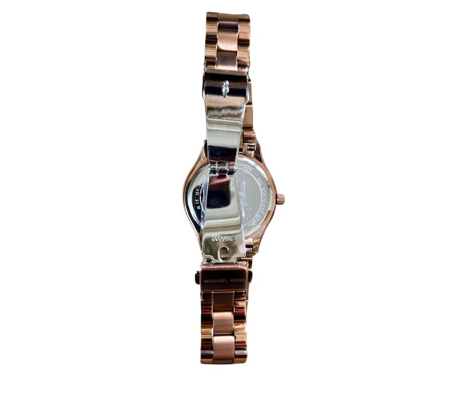 Michael Kors Slim Runway Rose Gold Stainless Steel Strap 3513 Mini Analog Watch