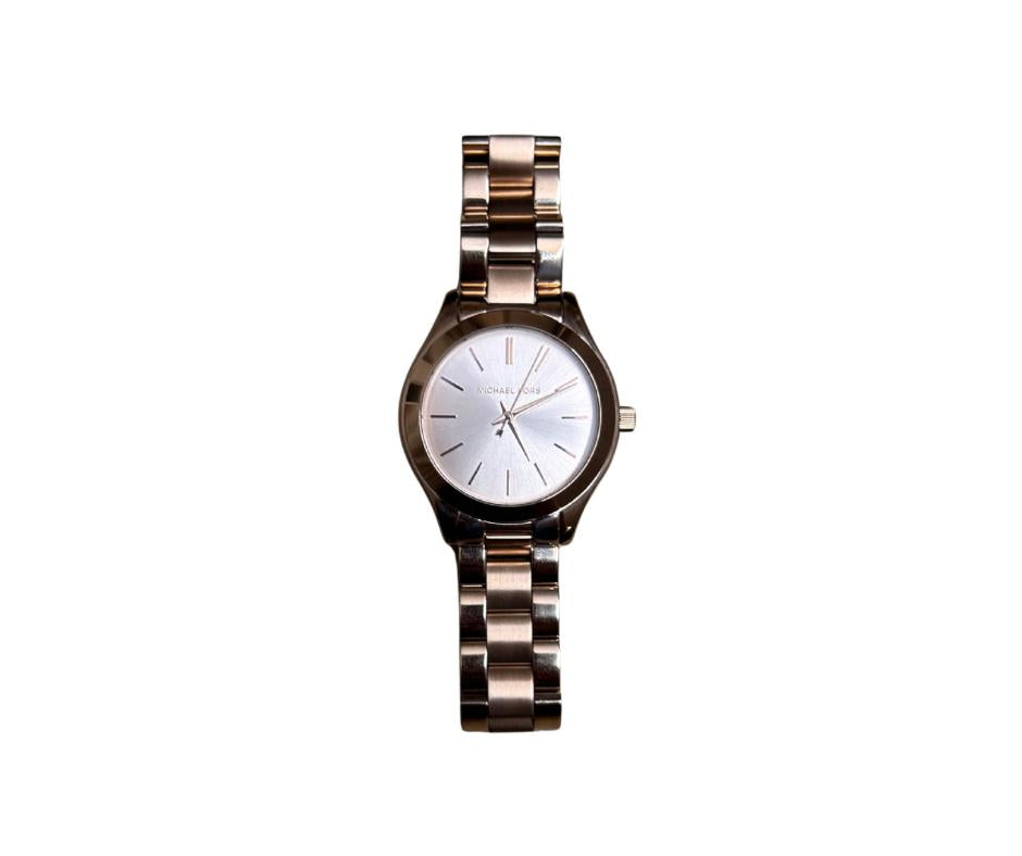 Michael Kors Slim Runway Rose Gold Stainless Steel Strap 3513 Mini Analog Watch