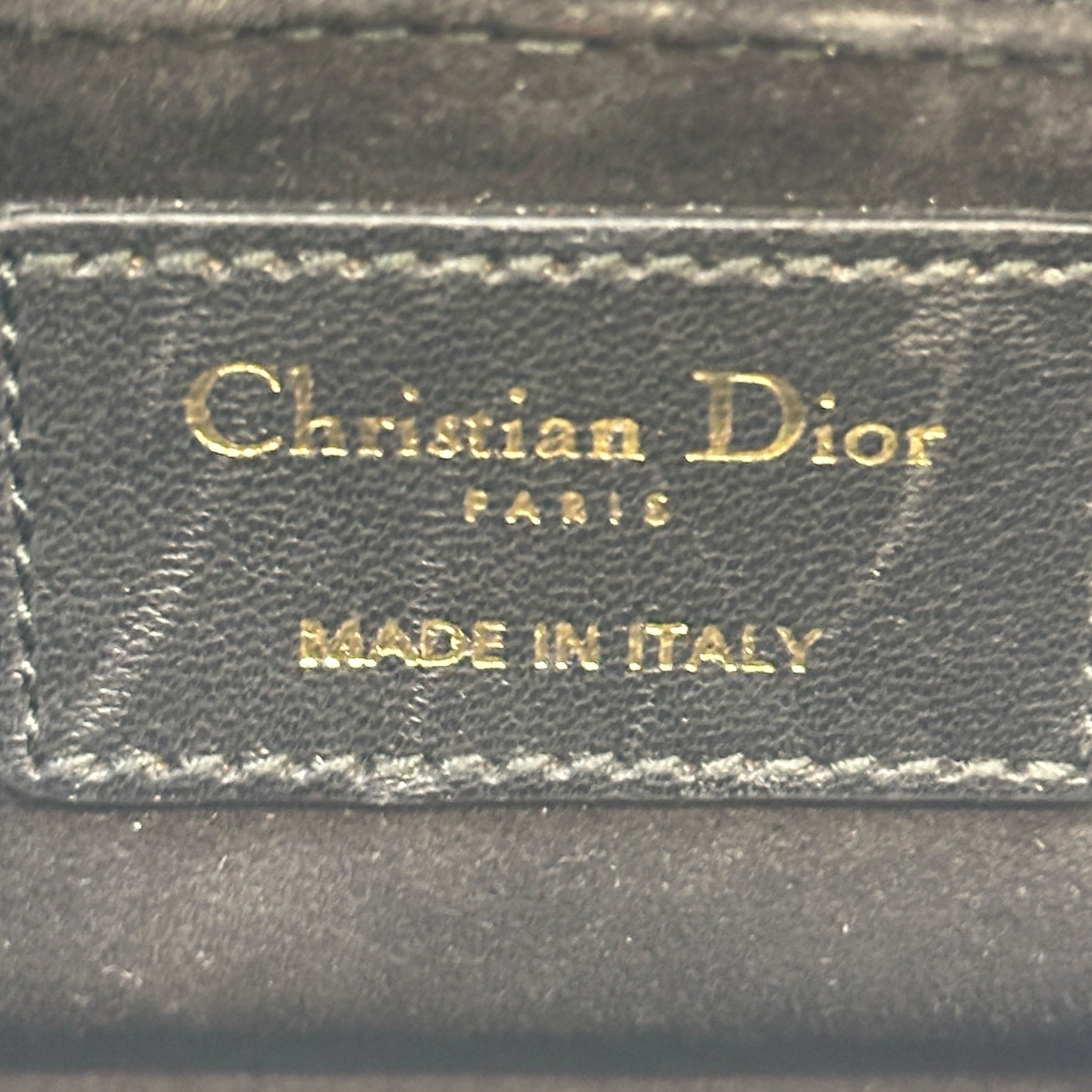 Christian Dior Black Cannage Satin Small Lady Dior ABC Dior