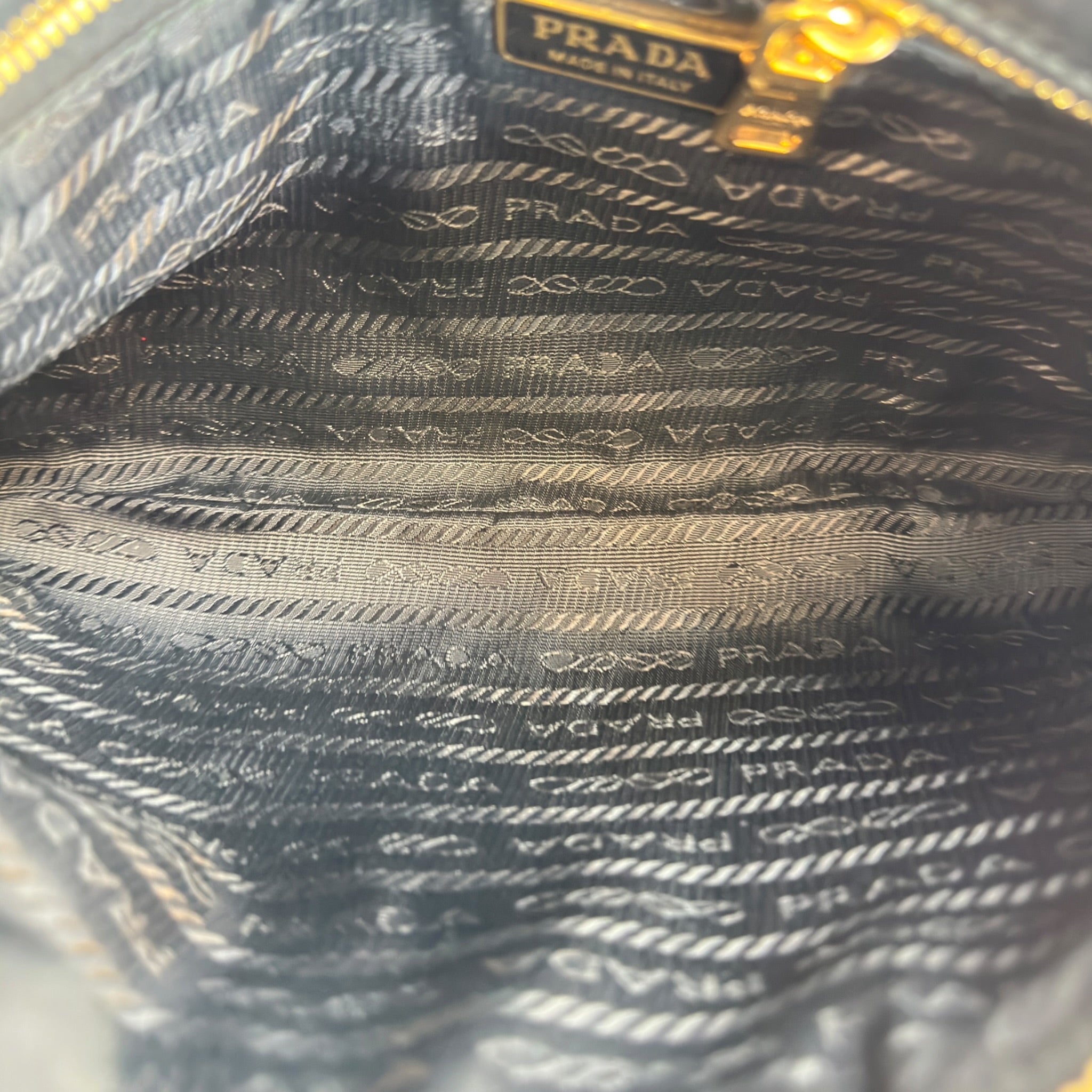 Prada Zip Top Black Shoulder Bag