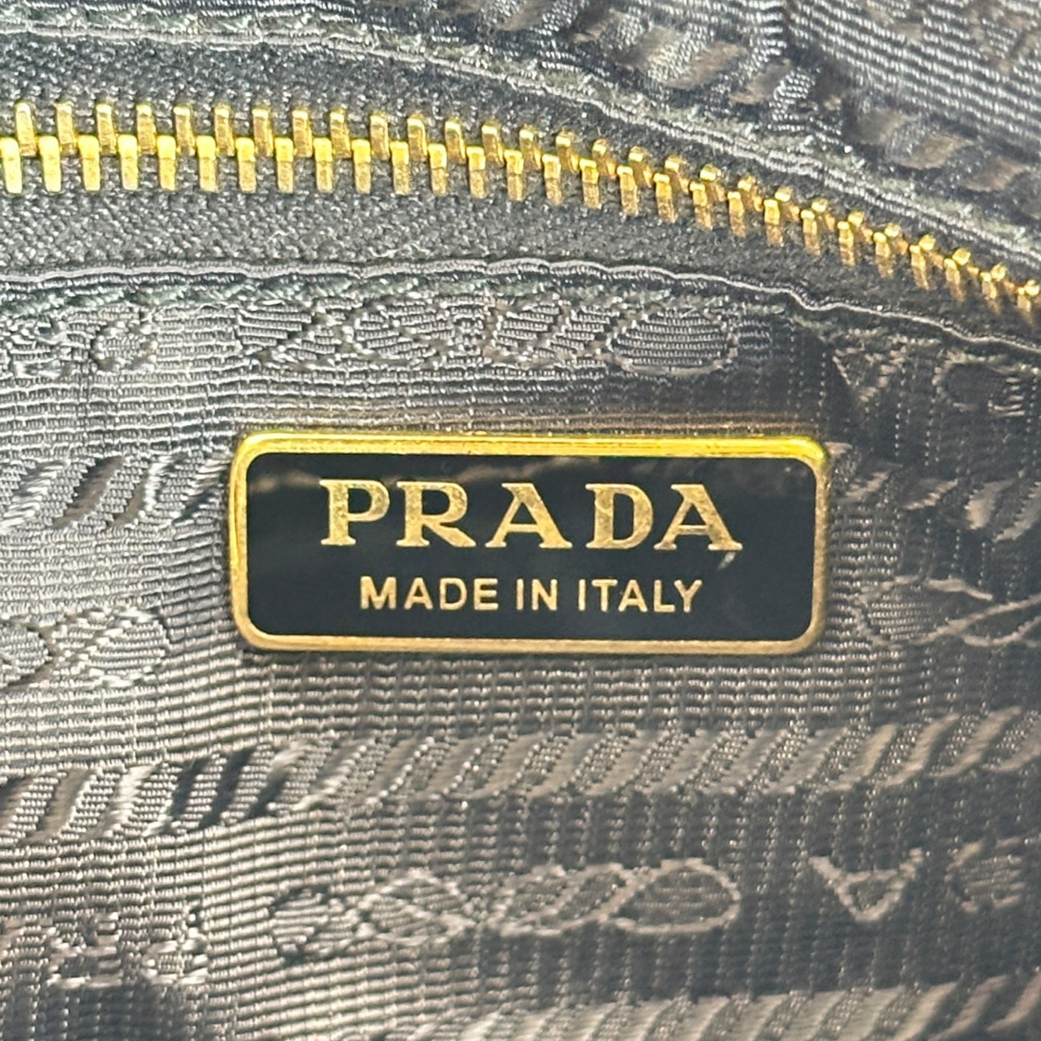 Prada Zip Top Black Shoulder Bag