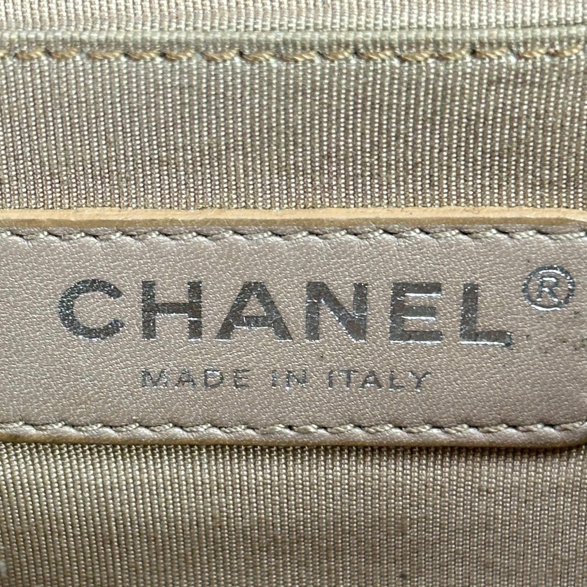 Chanel Boy Bag Medium Light Brown Caviar Chevron Quilted