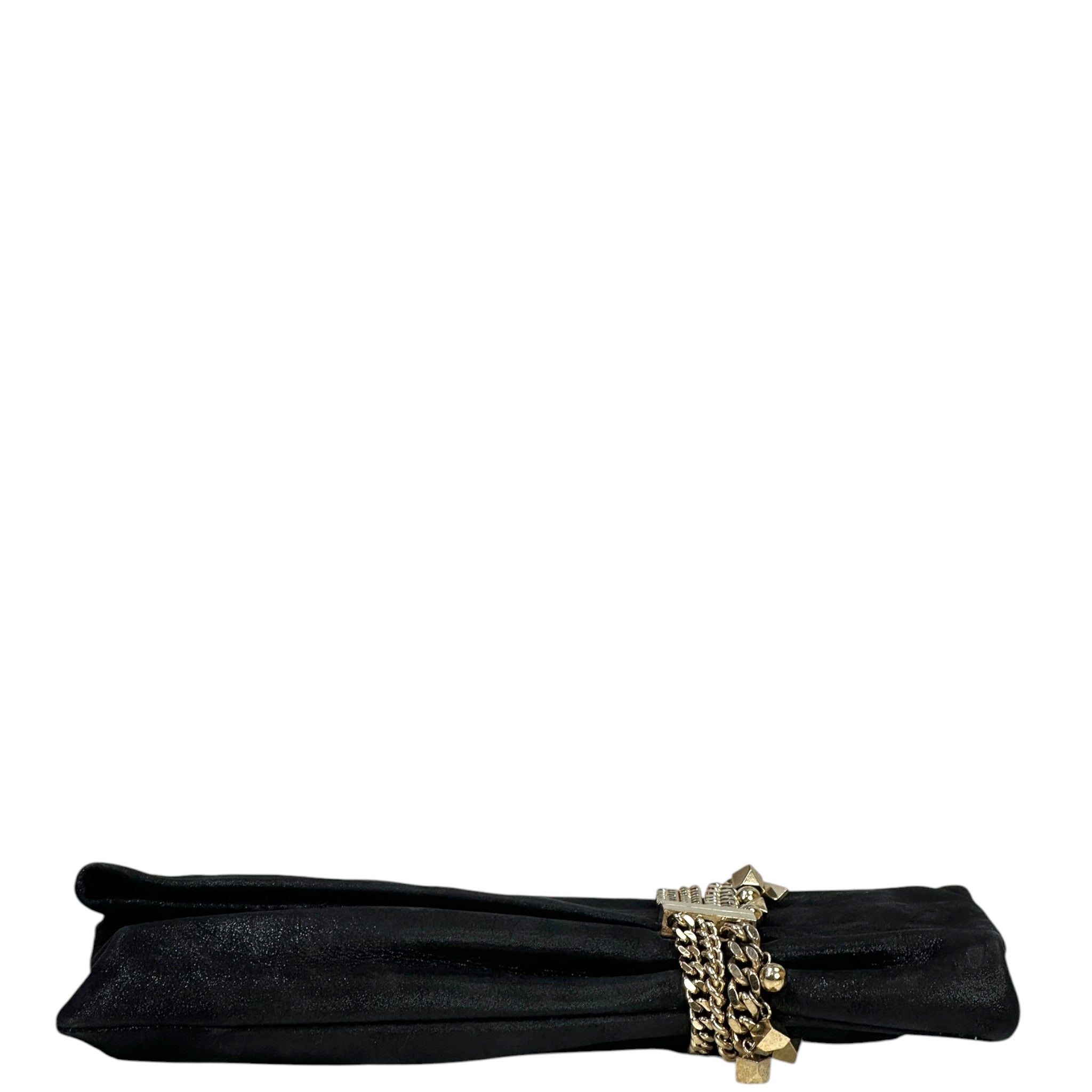 Jimmy Choo Chandra Clutch Black Shimmering Leather