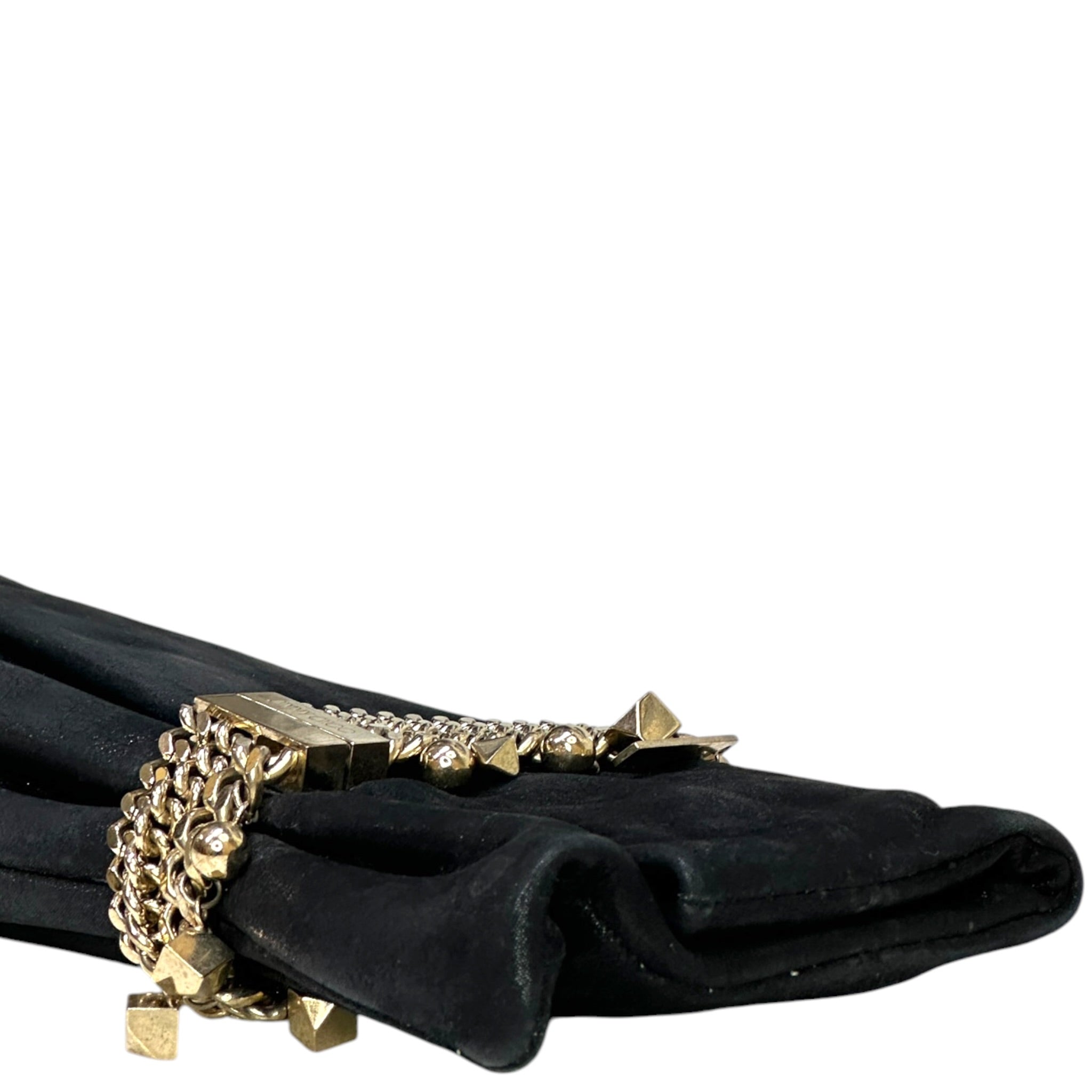 Jimmy Choo Chandra Clutch Black Shimmering Leather