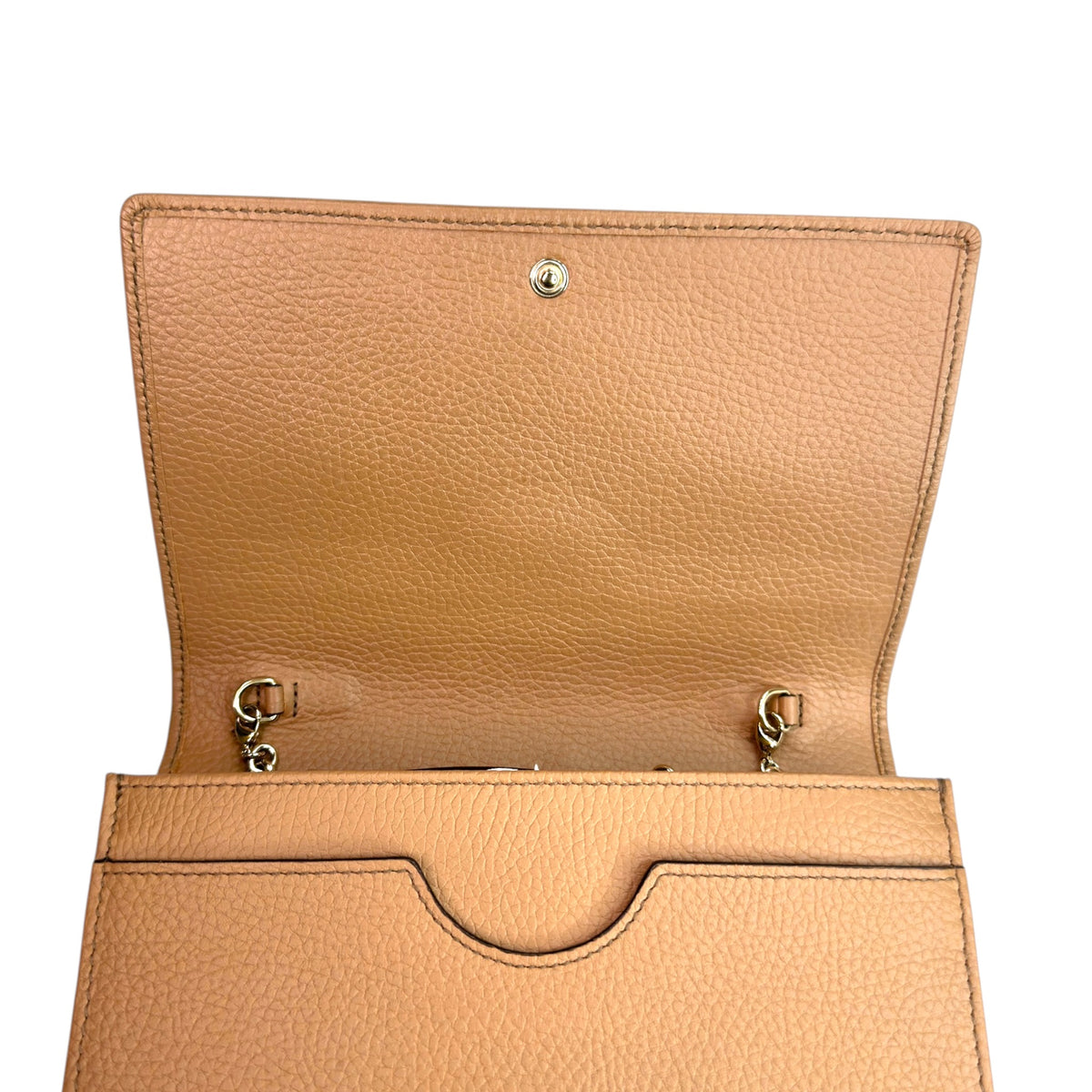 Gucci Soho Light Brown leather wallet on chain crossbody bag