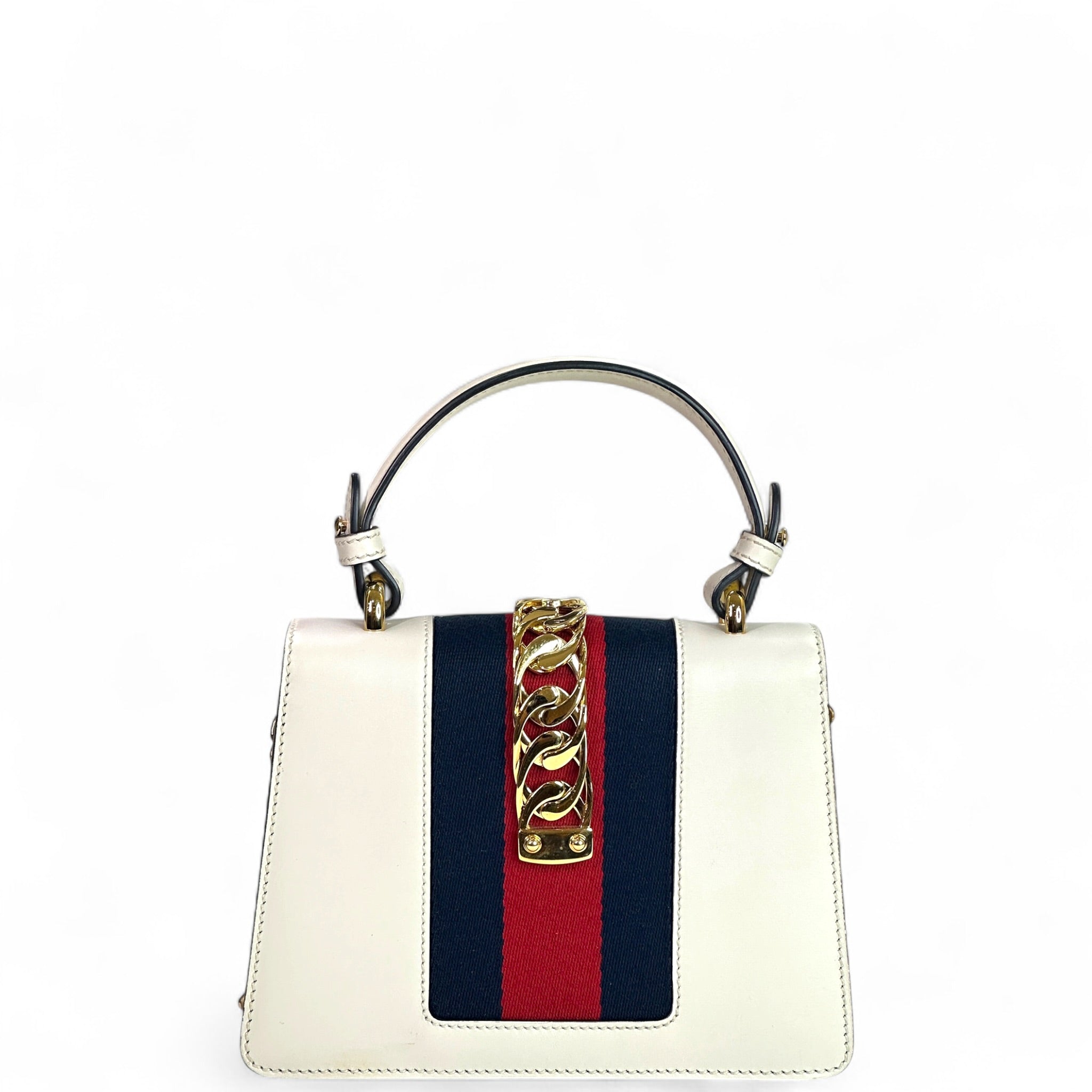 Gucci Sylvie White Leather Bag