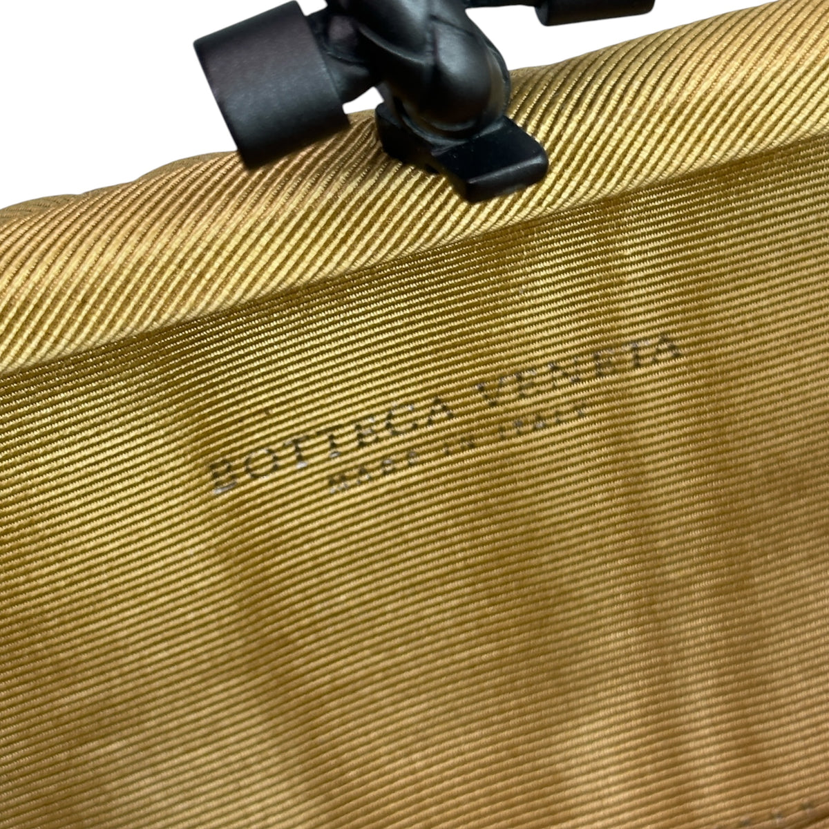 Bottega Veneta Intrecciato Knot Mustard yellow satin clutch