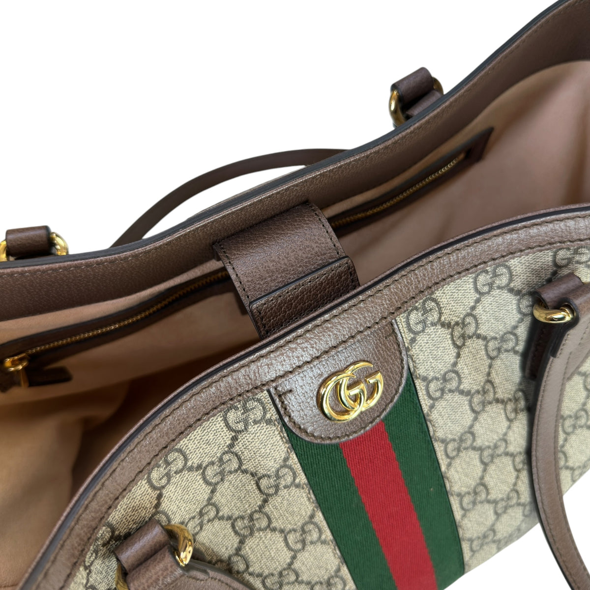 Gucci Ophedelia Medium Canvas Leather Tote Bag