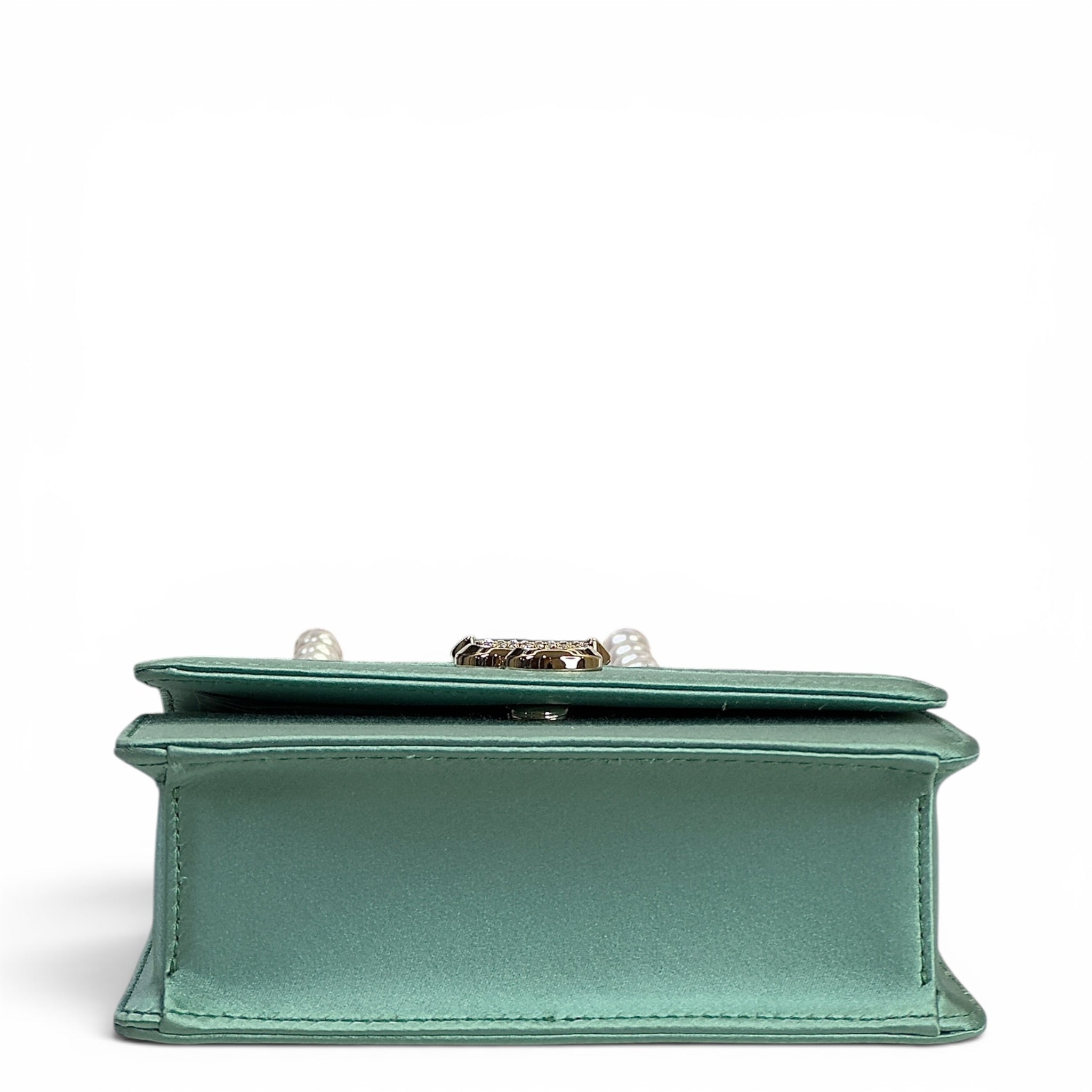 Jimmy Choo Avenue Quad Green Satin Shoulder Bag