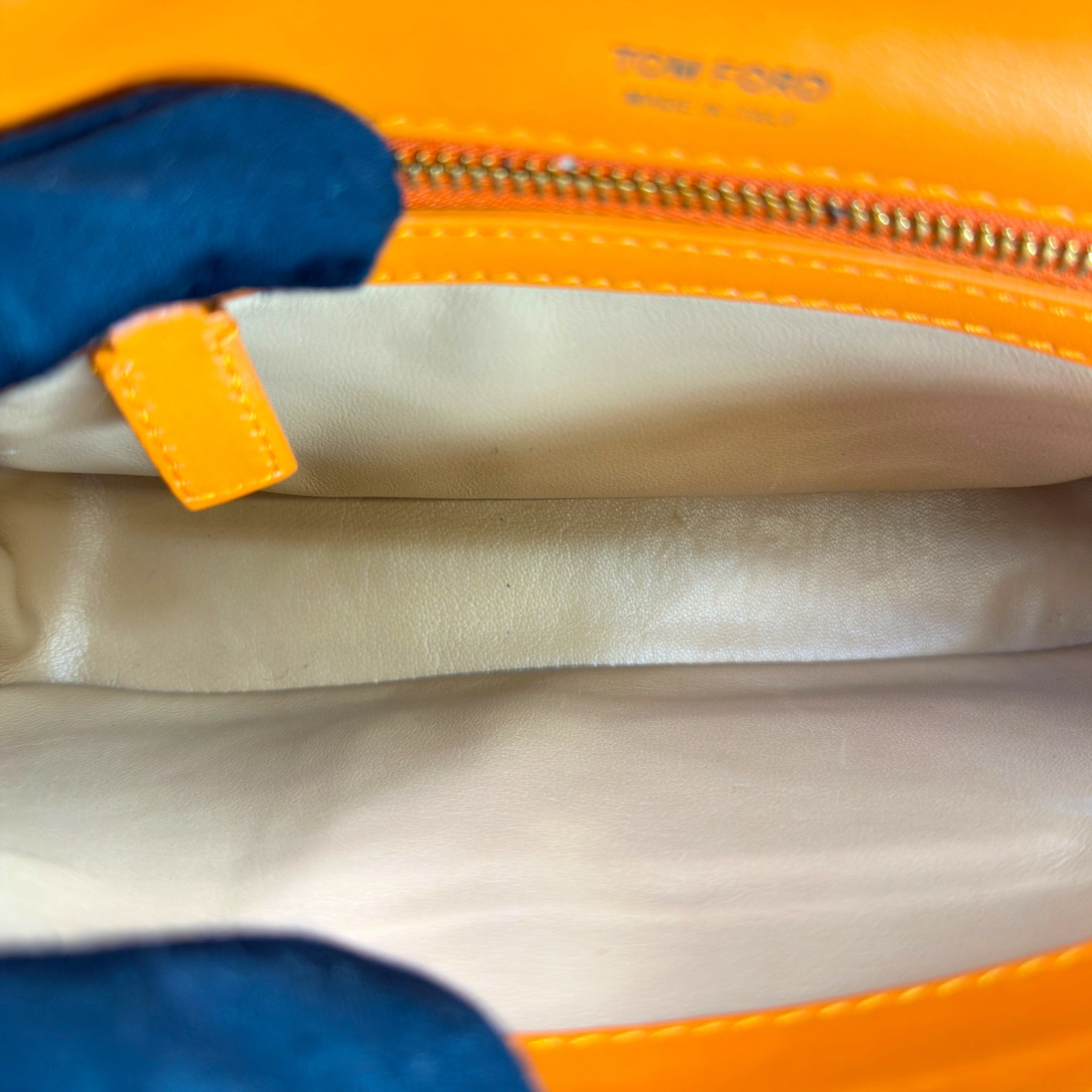 Tom Ford Natalia orange leather shoulder bag