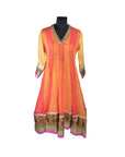 Orange Pink Kurti With Dupatta