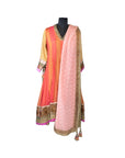 Orange Pink Kurti With Dupatta