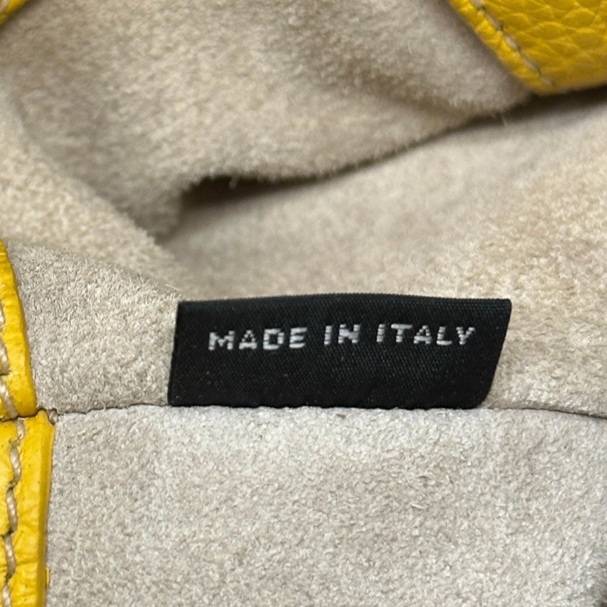 Prada Vitello Daino Chain Hobo Bag Yellow Leather