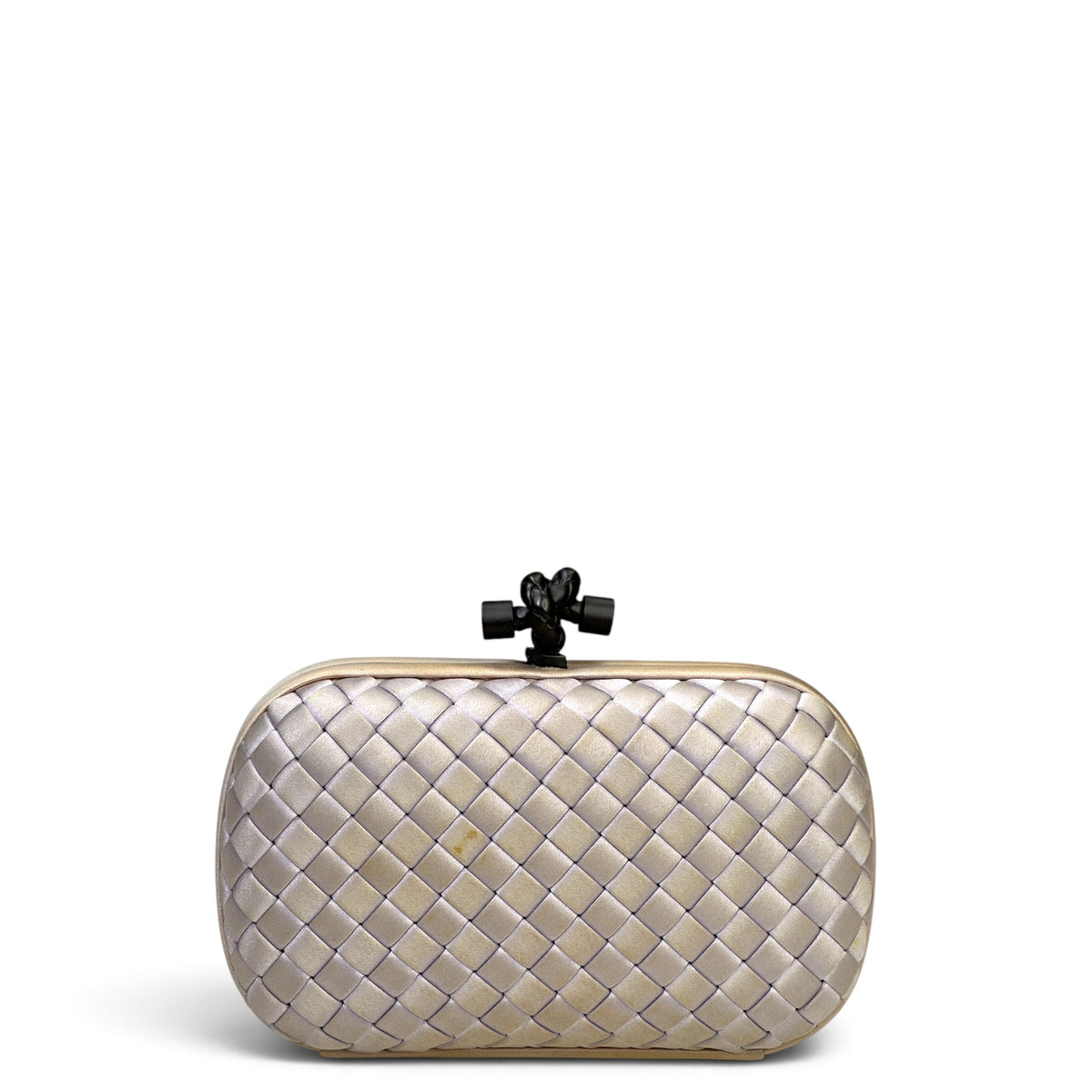 Bottega Veneta Intrecciato Knot lilac satin clutch
