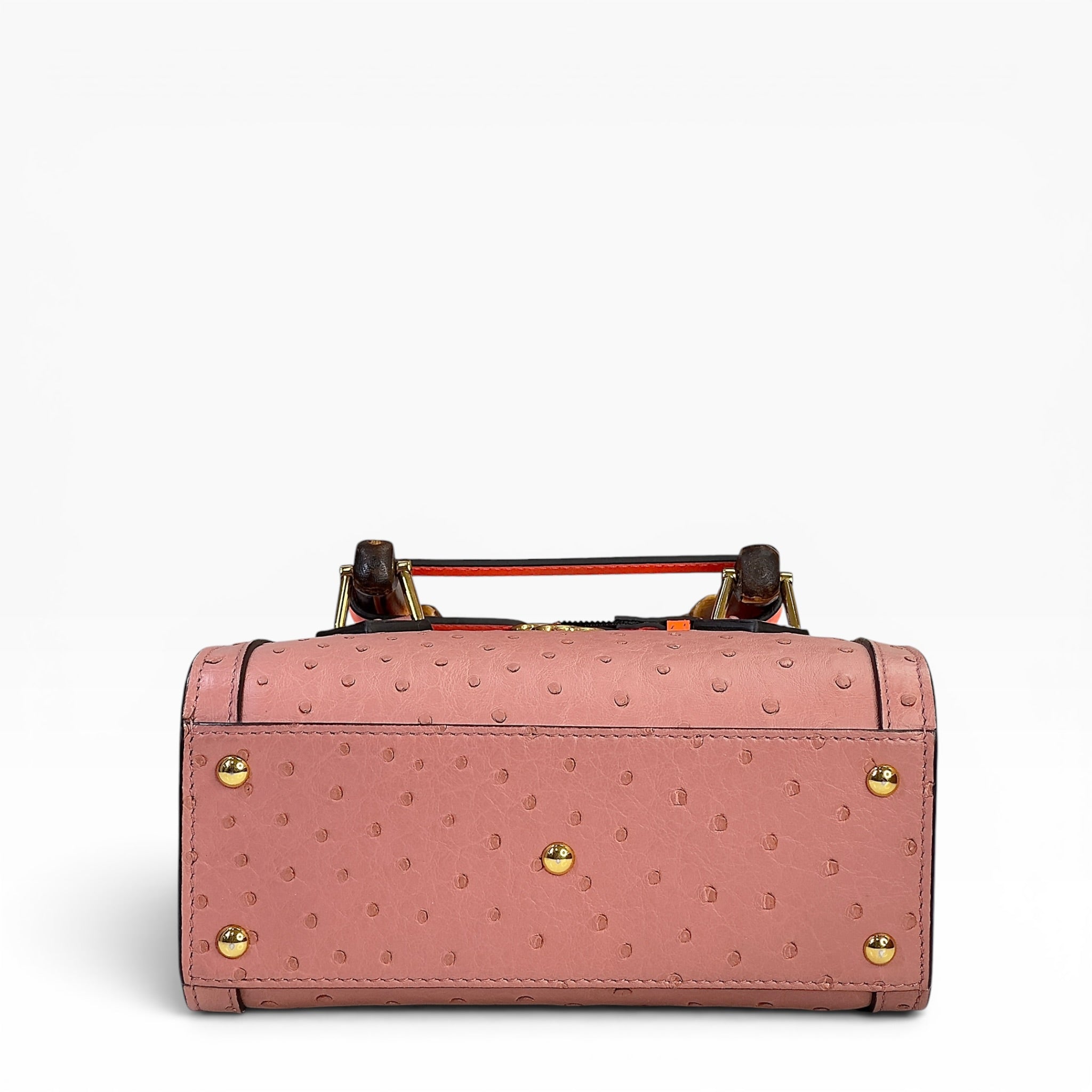 Gucci Diana Pink Ostrich Leather Small Tote Bag