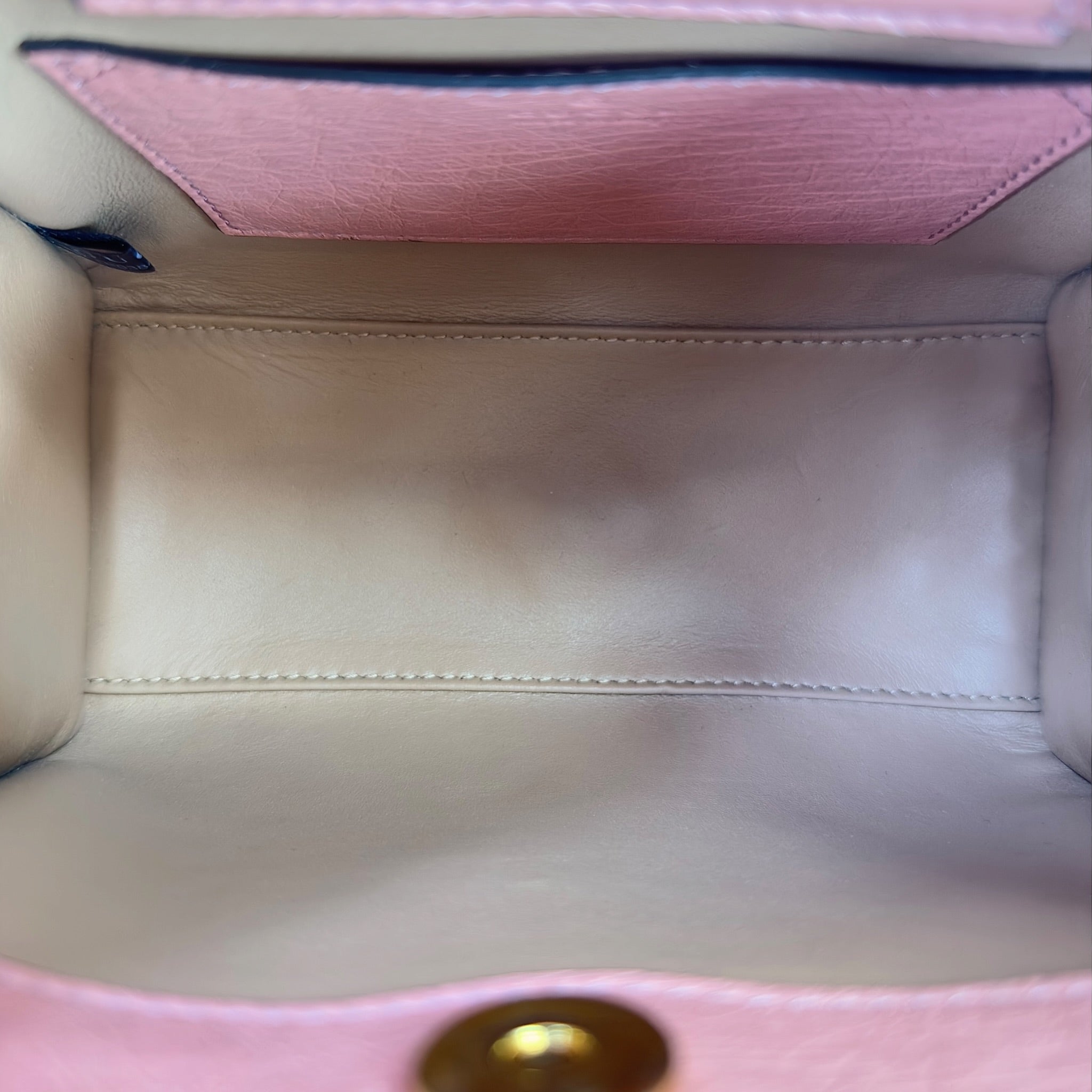 Gucci Diana Pink Ostrich Leather Small Tote Bag