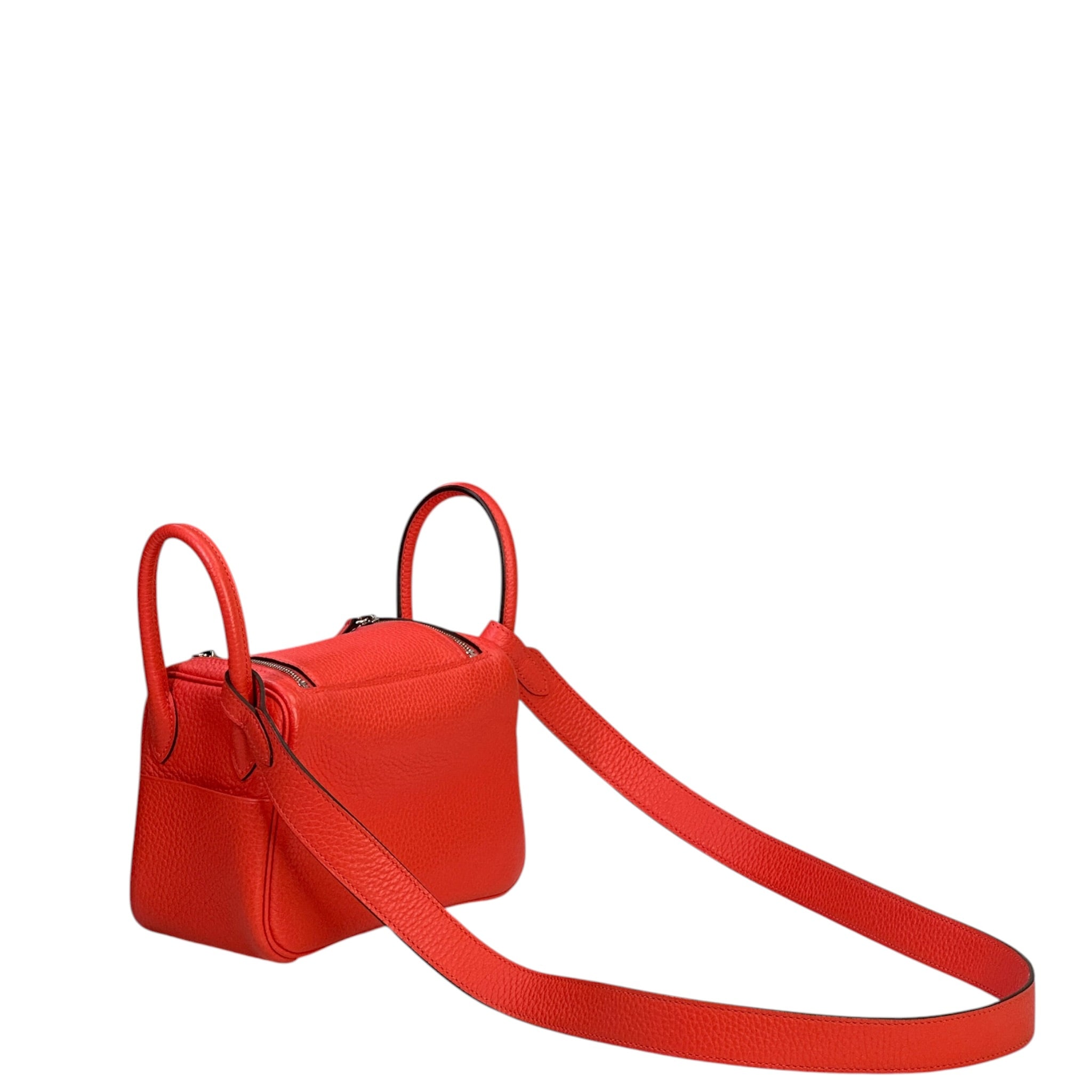 Hermès Lindy Mini Orange Field Taurillon Clemence PHW