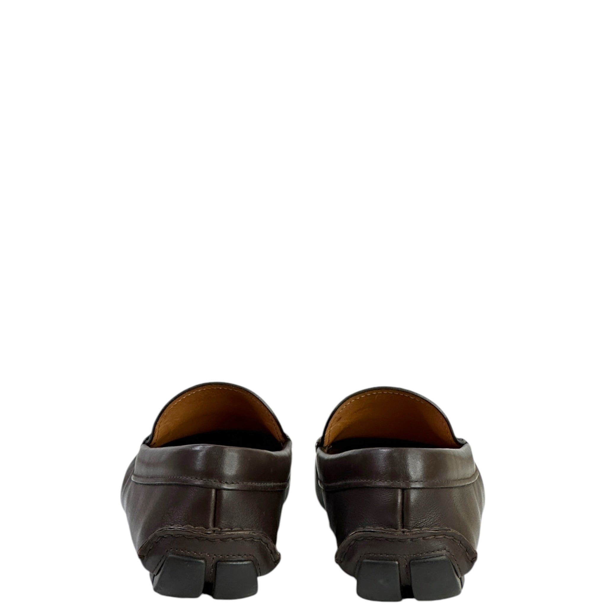 Prada Men's Loafers Brown Leather Size 9.5