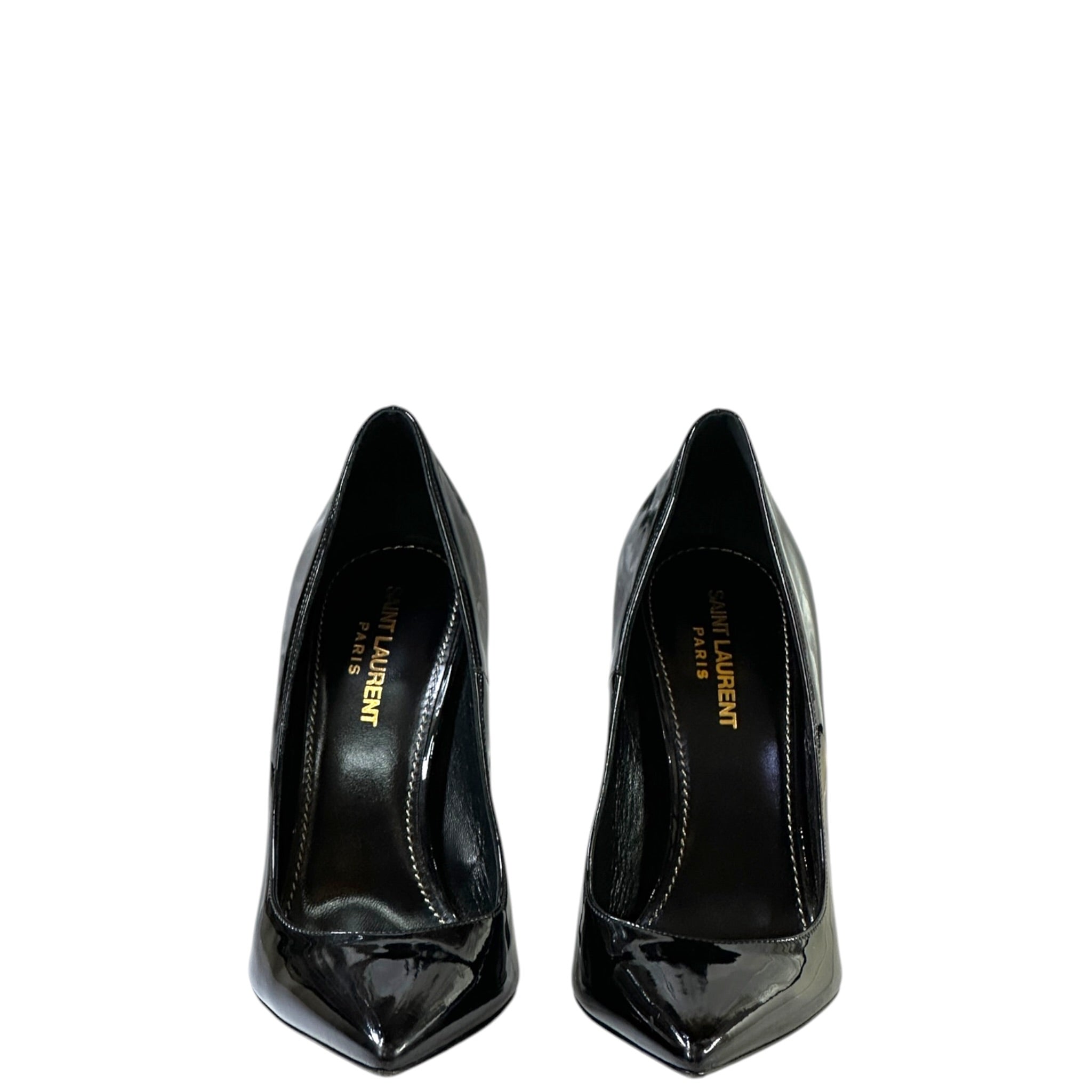 Saint Laurent Opyum Pumps Black Patent Leather Size EU 38