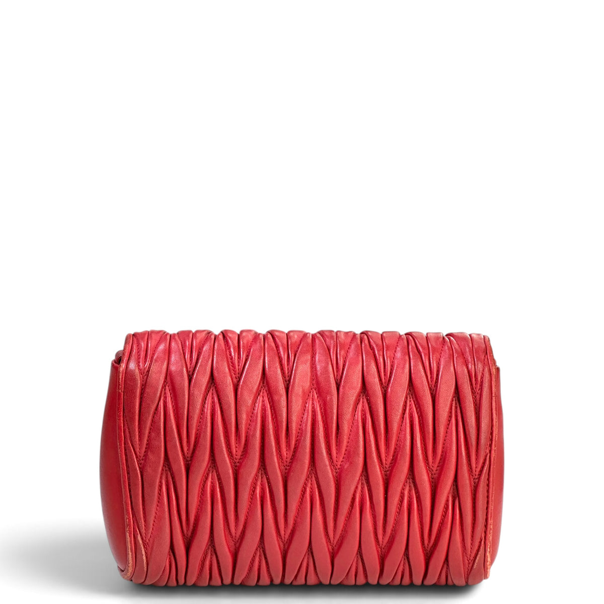 MIU MIU Matelasse Medium Red leather Flap crossbody bag