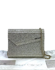 Jimmy Choo Candy Clutch Bag Acrylic Silver Glitter