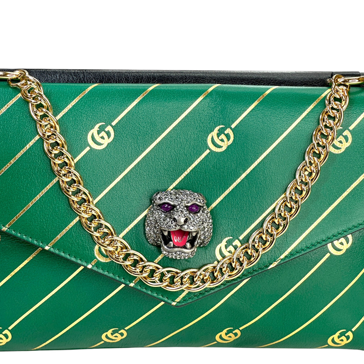 Gucci Medium Thiara Double Shoulder Bag black/green