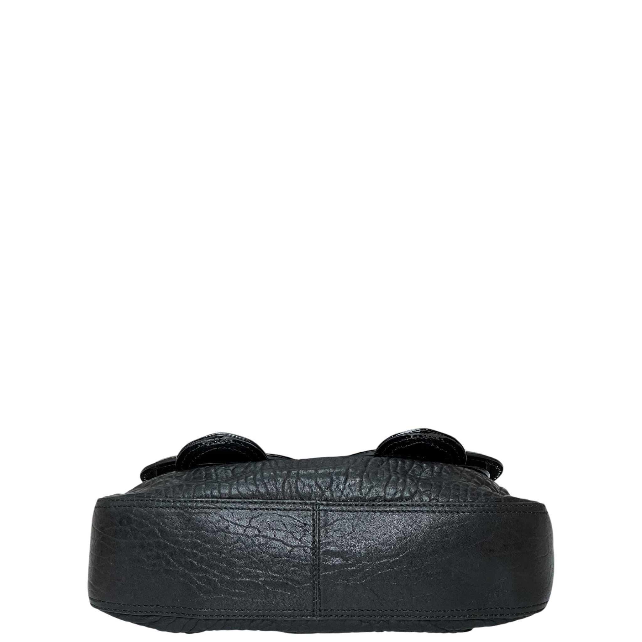 Fendi B Shoulder Bag Black Leather