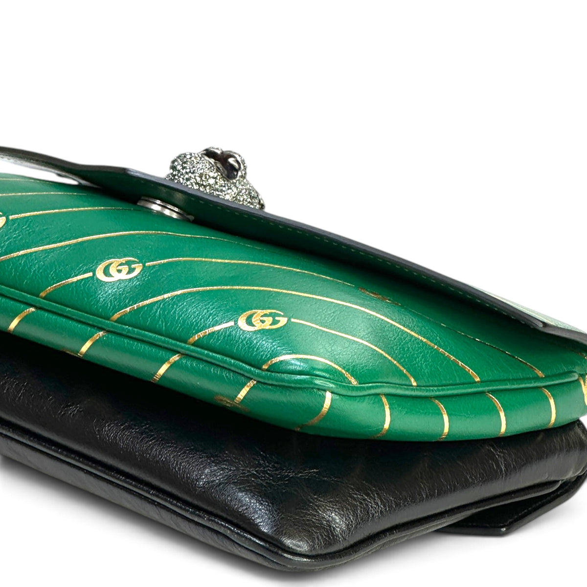 Gucci Medium Thiara Double Shoulder Bag black/green
